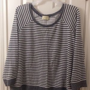 Gray White Stripe Sweatshirt Soft Like French Terr